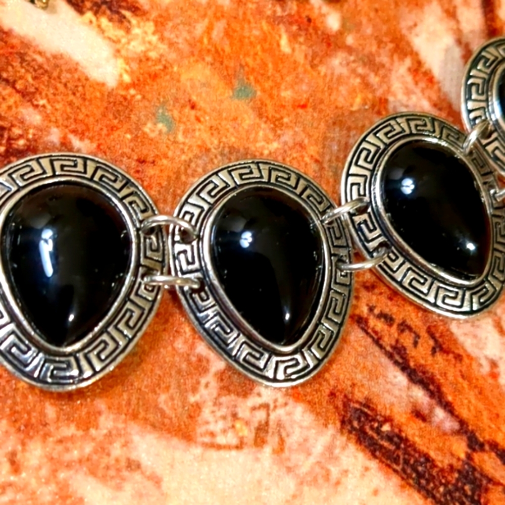 ????? Silver & Black Onyx Bracelet Set - Picture 3 of 7